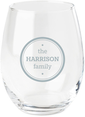 Shutterfly Circle Family Seal Wine Glass, GLASSWARE_ETCHED_WINE
