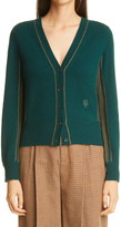 Thumbnail for your product : Chloé Silk Panel Cashmere Cardigan