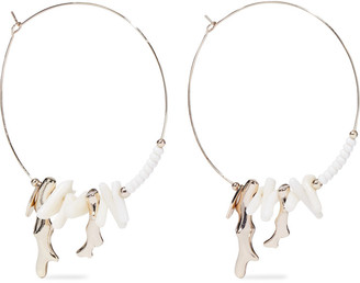 Zimmermann 9-karat Gold-plated, Shell And Bead Hoop Earrings