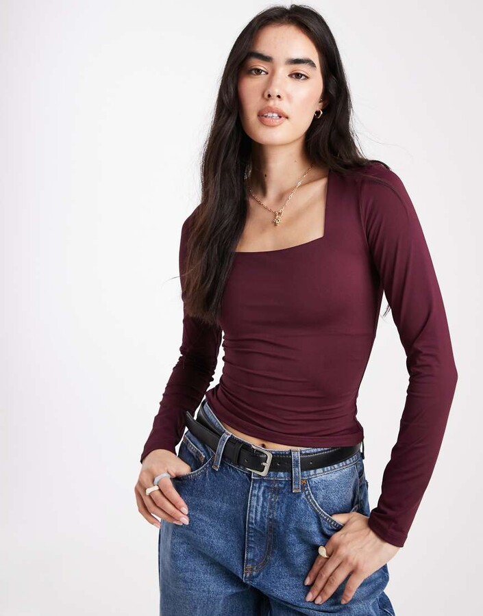 Burgundy Tops Long Sleeve Women ShopStyle AU
