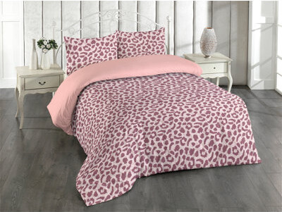 Ambesonne Jaguar Skin Pattern Duvet Cover Set Wild Animal Art Dried Rose Pale Pink