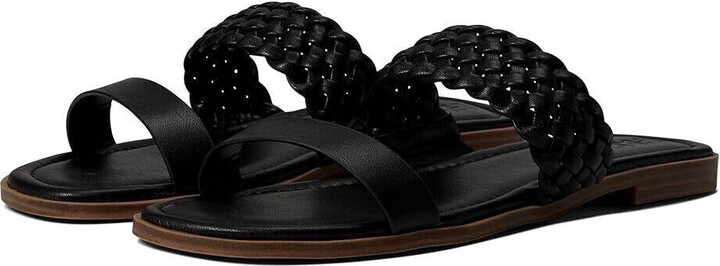 Faryl Robin Women's FARYL by Carmen Slide 9.5 Black Leather Braided sandal KHD1005