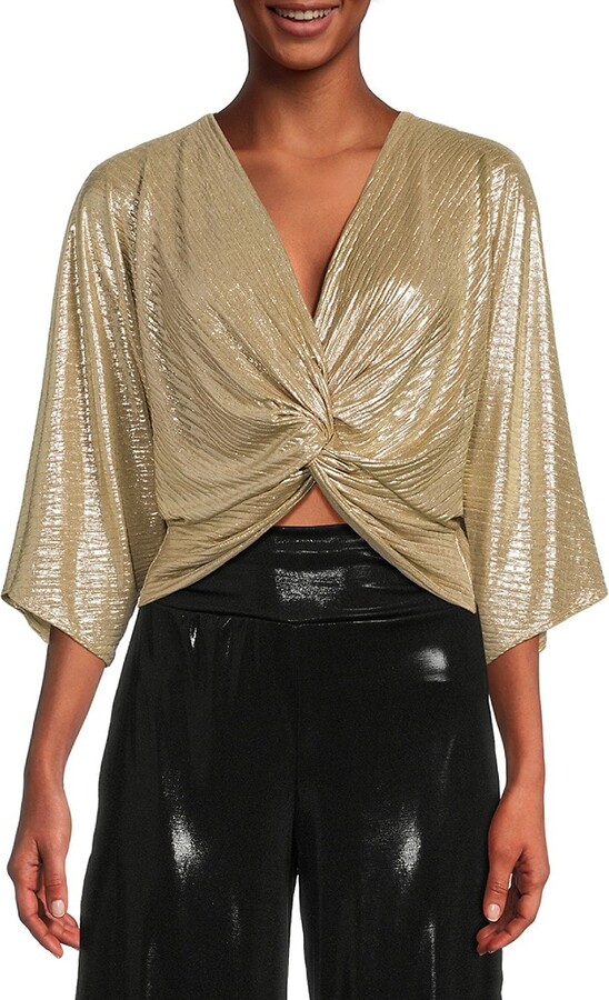 Renee C. Twist Satin Crop Top