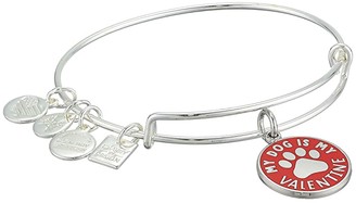 Alex and Ani My Dog Is My Valentine Bangle Bracelet (Shiny Silver) Bracelet