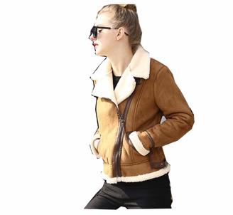 Brown Leather Shearling Jacket | Shop the world's largest collection of  fashion | ShopStyle UK