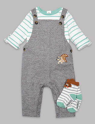 Autograph 3 Piece Bodysuit & Dungaree with Socks Outfit