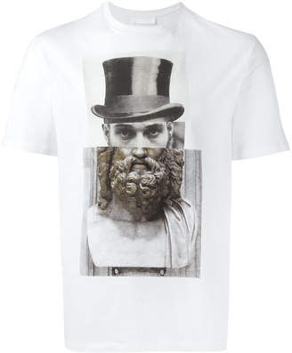 Neil Barrett top hat statue print T-shirt