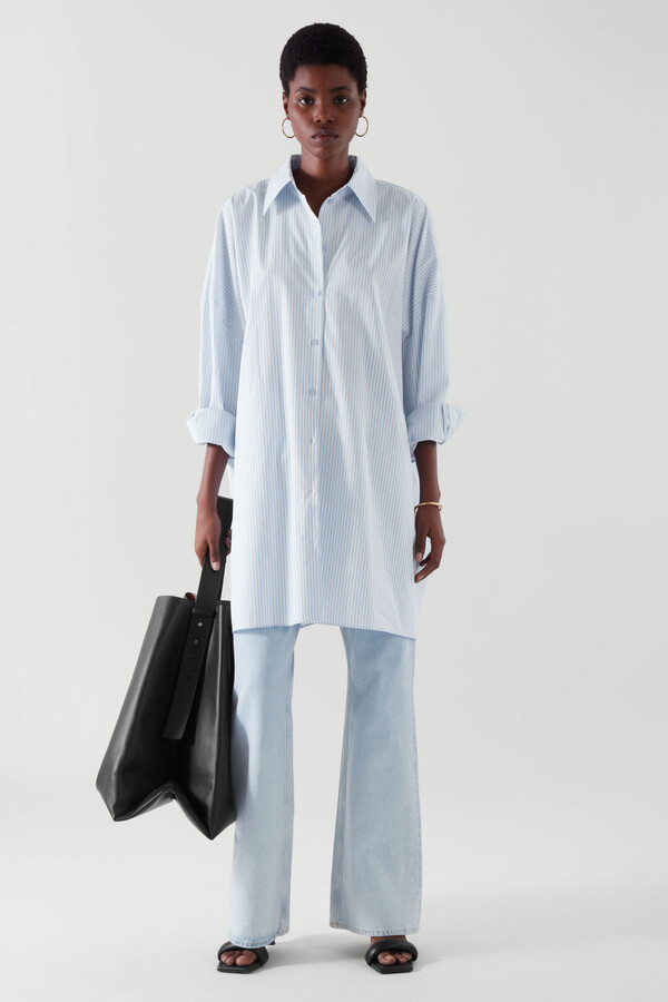 oversized button down dress