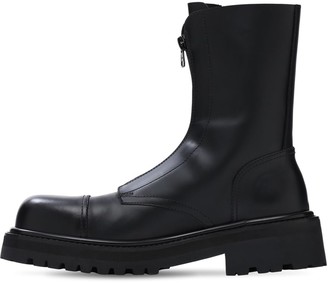 Vetements Zip-up Police Leather Ankle Boots