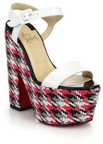 Thumbnail for your product : Christian Louboutin Bella Woven Leather Platform Sandals