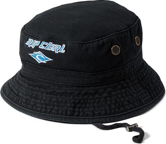 Rip Curl Icons Mid Brim Hat (Washed Black) Caps - ShopStyle