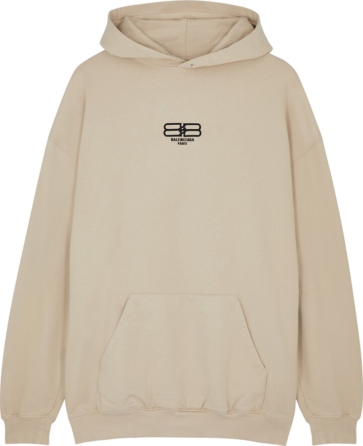 balenciaga logo printed hooded sweater