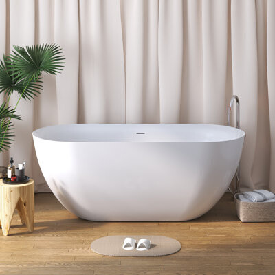 HomLux 63" x 30" Freestanding Acrylic Bathtub