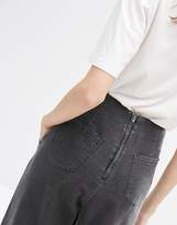 Thumbnail for your product : ASOS DESIGN Soft Wide Leg Jeans With Zip Back In Black
