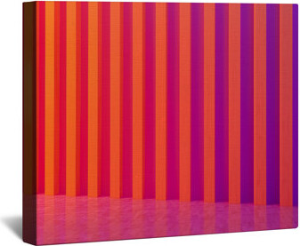 Red Barrel Studio Orange Purple Striped Background Canvas Gallery Wrap in Many Sizes