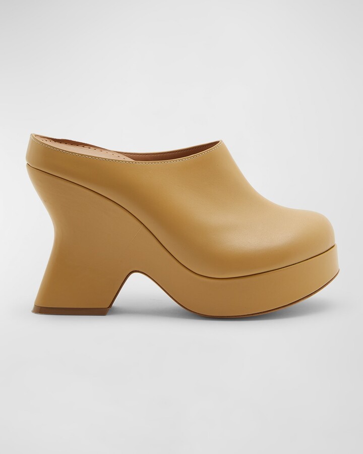 Loewe Terra Leather Chunky Clogs - ShopStyle