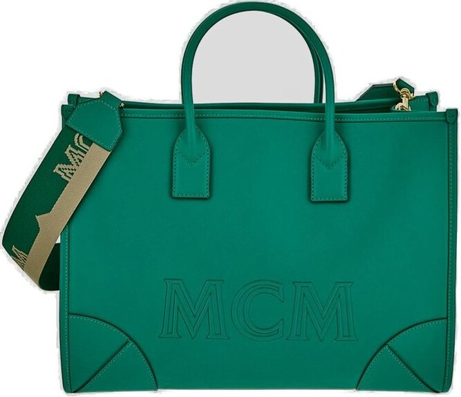 MCM small Munchen denim tote bag - ShopStyle
