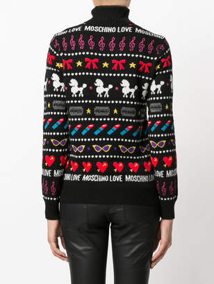 Love Moschino poodle striped jumper