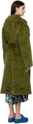 Proenza Schouler Green White Label Faux-Fur Belted Coat