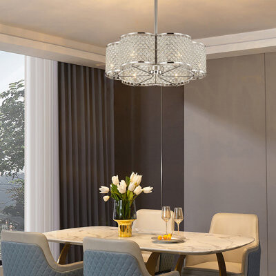 Rosdorf Park Jarvell 6 - Light Drum Chandelier with Crystal Accents