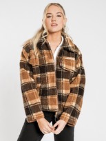 Thumbnail for your product : Stussy Linfield Zip Up Sherpa Jacket in Tan