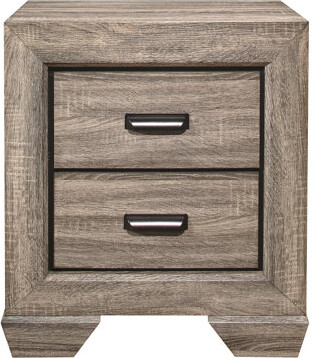 Gracie Oaks Wooden Nightstand With 2 Drawers - Rustic Bedroom Exquisite 2 In Furniture