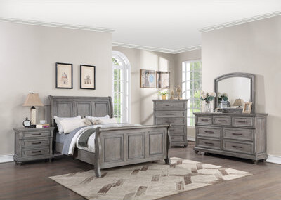 Alcott Hill Ione Sleigh 4 Piece Bedroom Set