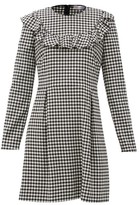 Thumbnail for your product : RED Valentino Gingham-check Jersey Mini Dress - White Black