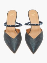 Thumbnail for your product : Malone Souliers Marla Crystal-embellished Lurex Mules - Navy