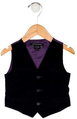Little Marc Jacobs Boys' Velvet Button-Up Vest purple Boys' Velvet Button-Up Vest