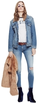 Thumbnail for your product : Mother Furry Drifter Cat Nip And Hockey Sticks Denim Jacket