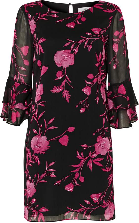 wallis pink floral shift dress