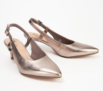 clarks pumps silver