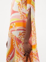 Thumbnail for your product : Emilio Pucci Lilly-print Silk-georgette Mini Cape Dress - Orange Print