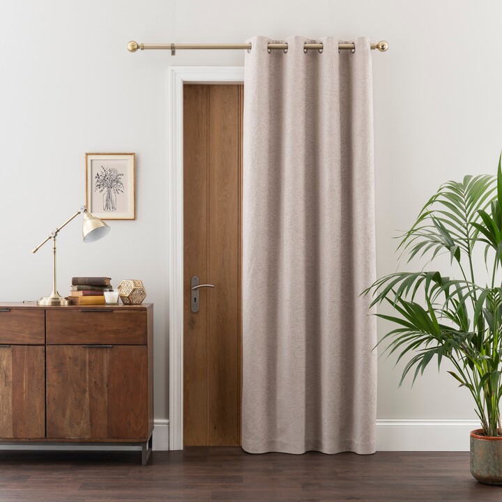 Dunelm Textured Chenille Mushroom Eyelet Thermal Door Curtain Mushroom ...