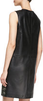 Thumbnail for your product : J. Mendel Sleeveless Houndstooth & Leather Dress