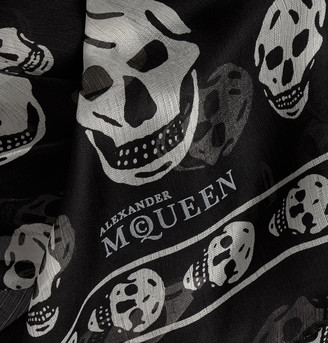 Alexander McQueen Skull-Patterned Silk Scarf