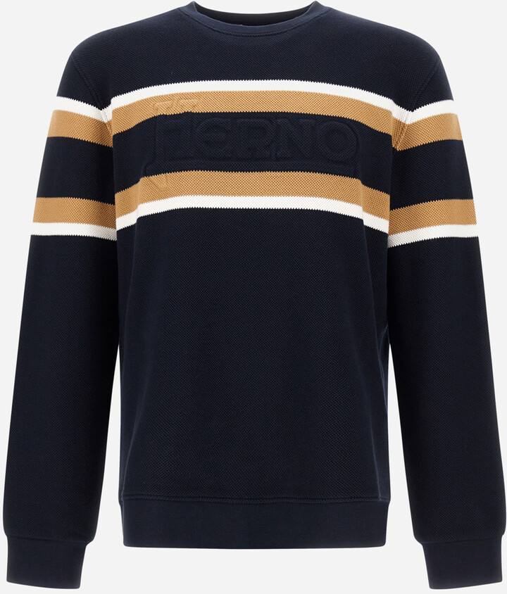 Herno Sweatshirt In Yarn-Dyed Waffle Piquet