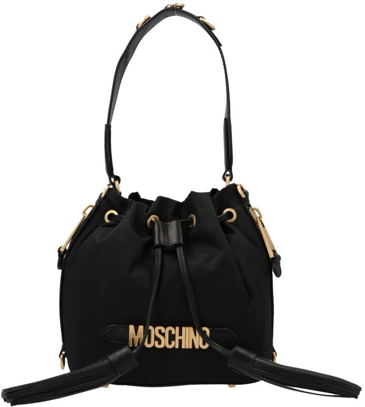 Moschino Logo Plaque Bucket Bag - ShopStyle