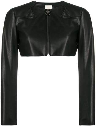 Pinko cropped faux leather jacket