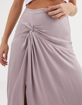 Thumbnail for your product : Ghost ruffle front satin midi skirt