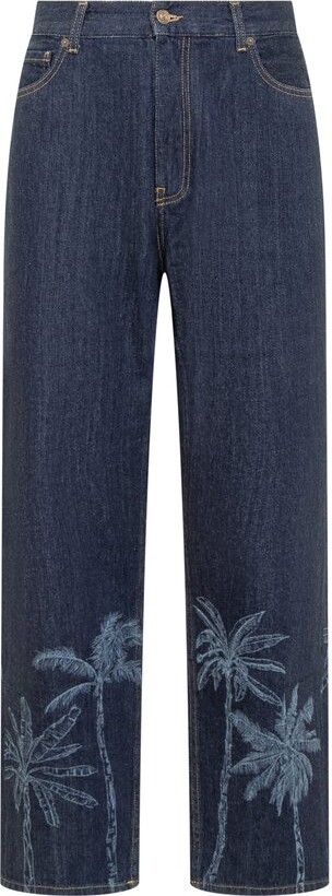 Alanui Logo-Patch Straight-Leg Jeans