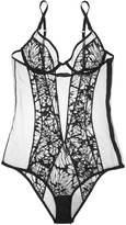Thumbnail for your product : Kiki de Montparnasse Grand Fleur lace-appliquéd stretch-tulle bodysuit