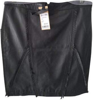 Bel Air Black Leather Skirt for Women