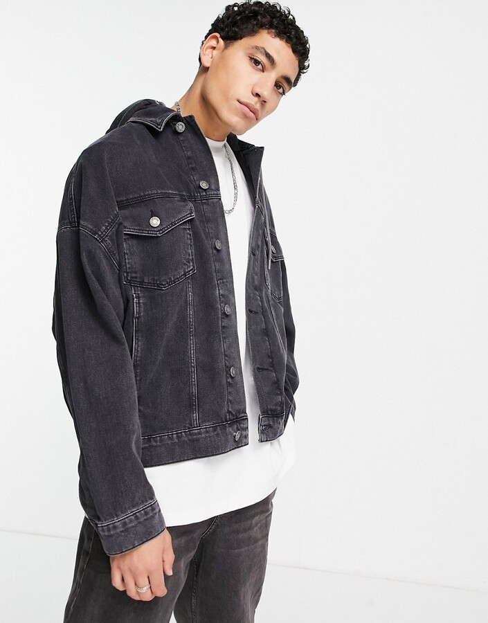 black washed out denim jacket