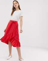 Thumbnail for your product : Minimum ruffle wrap skirt-Red