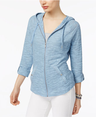 Style&Co. Style & Co Zippered Roll-Tab Hoodie, Created for Macy's