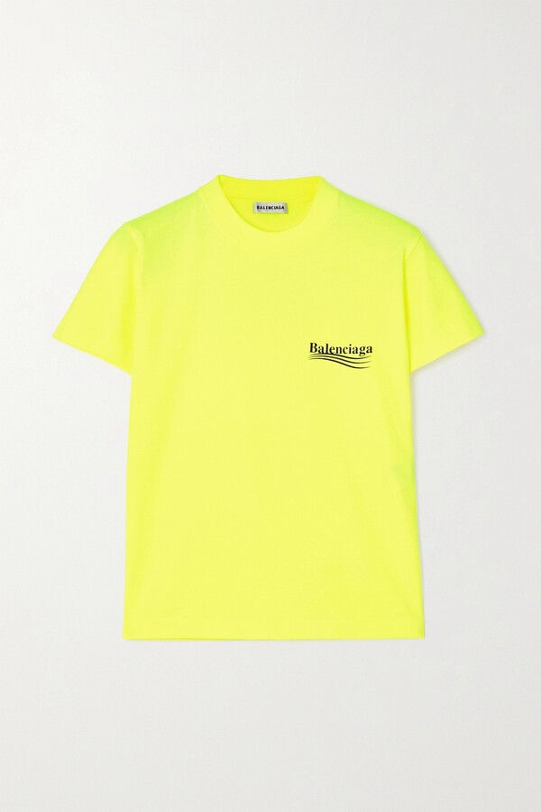 Balenciaga Political Campaign Large Fit T-Shirt Fluo Yellow |  barnagarcollege.ac.in