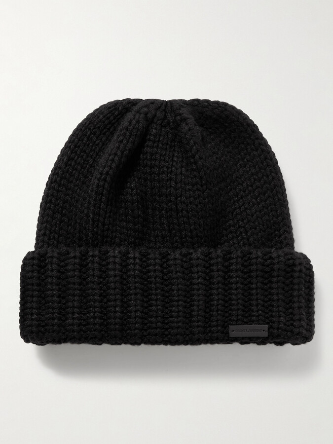 Saint Laurent Logo-Appliquéd Ribbed Cashmere Beanie