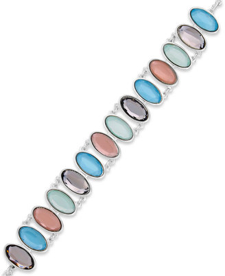 Charter Club Silver-Tone Multicolor Bead Bracelet